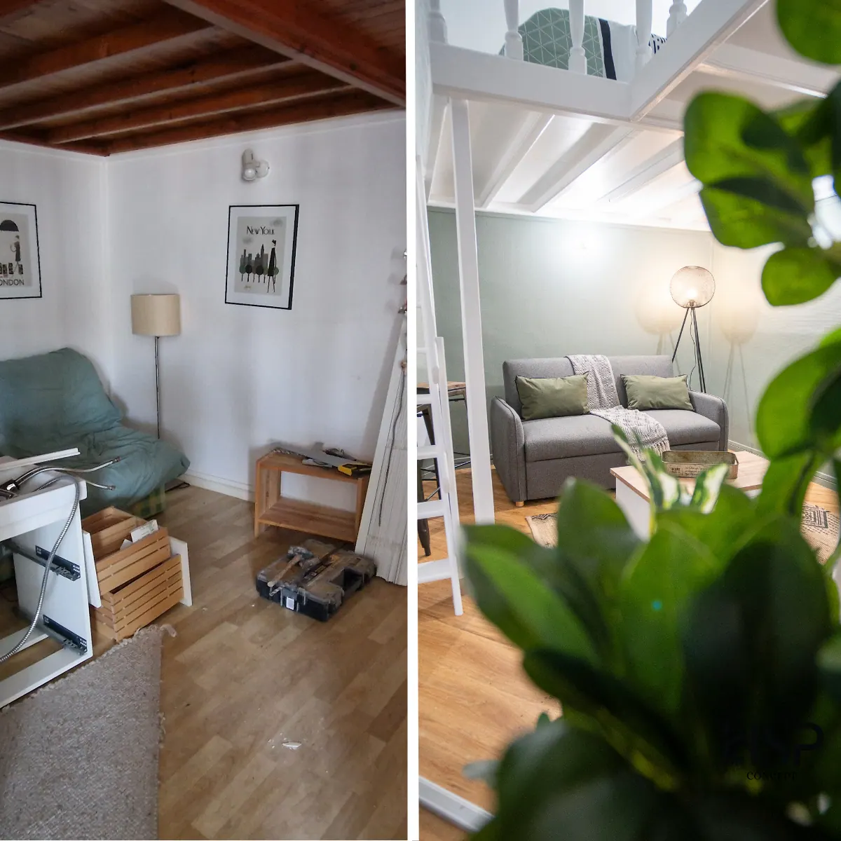 Montage avant après d'un logement longue durée revalorisé par HSP Concept