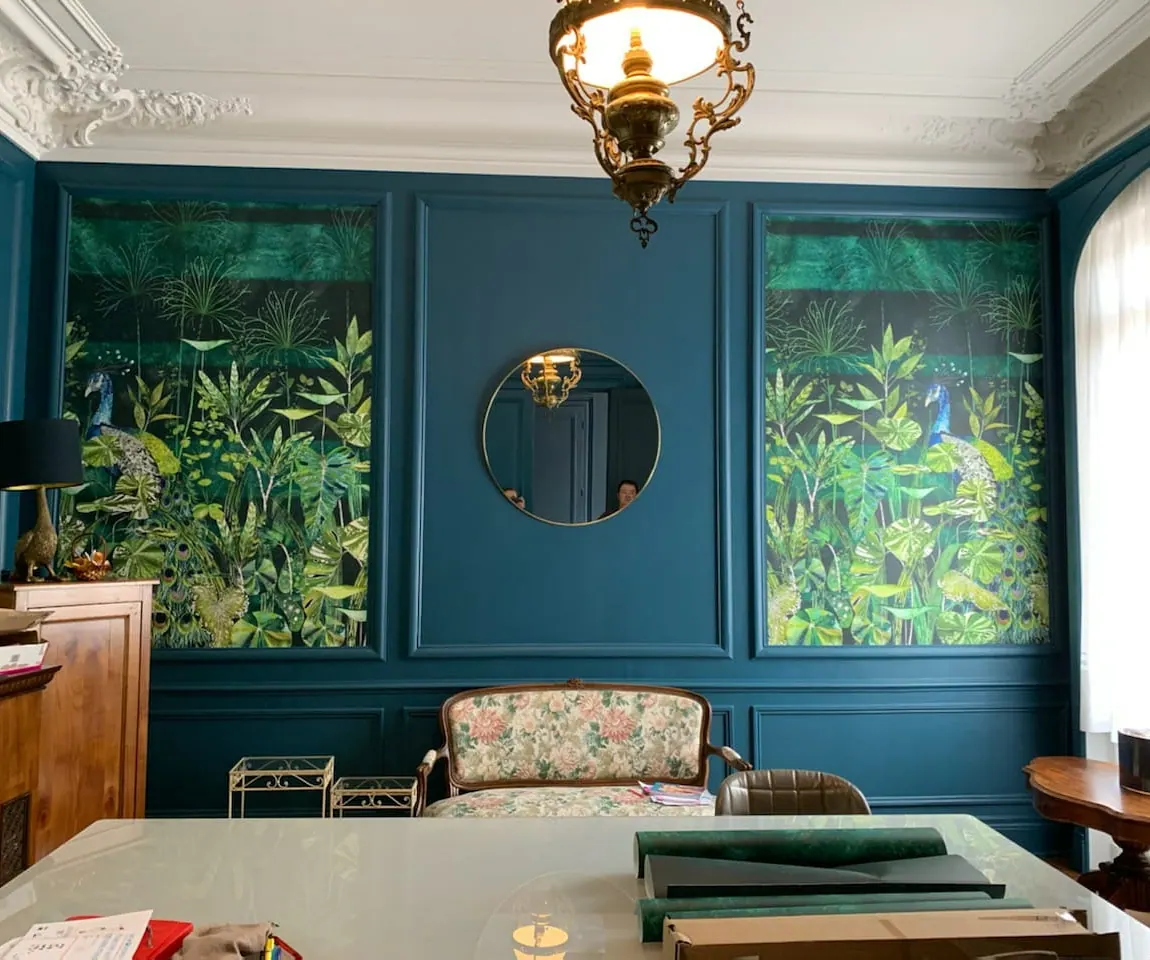 Bureau décoré thème paon — Projet particulier HSP-Concept