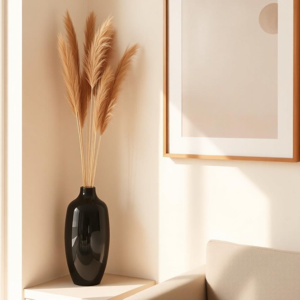 Coin déco soigné dans un intérieur lumineux