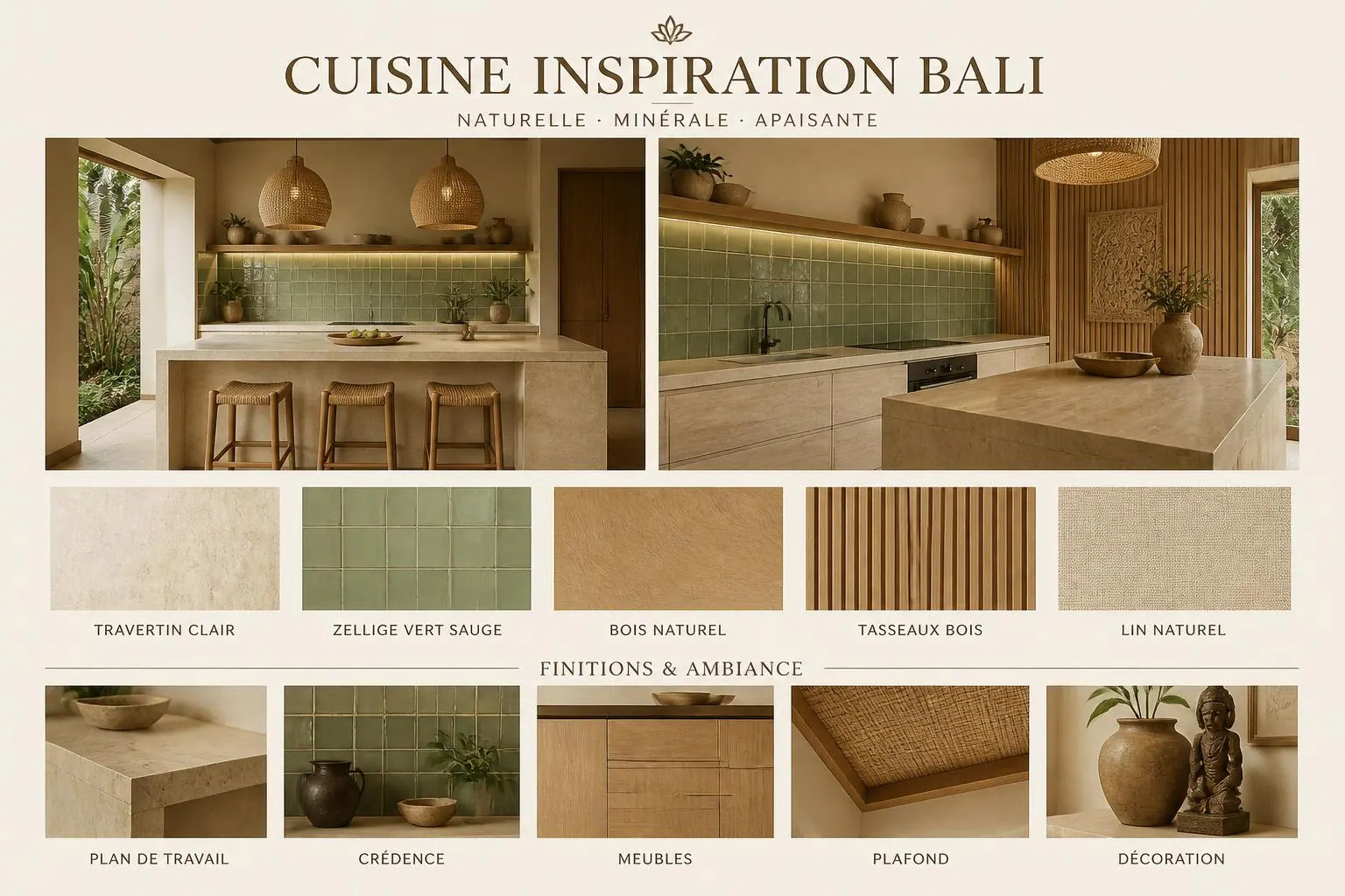 Planche d'ambiance cuisine naturelle — Authenticité & Harmonie